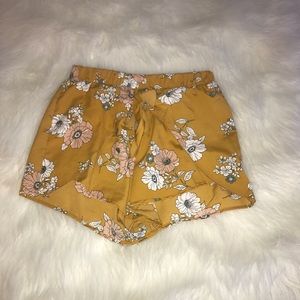 Orange floral shorts
